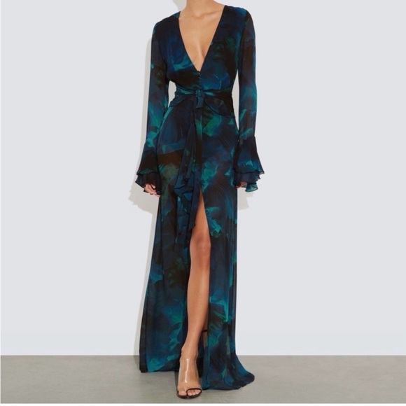 Rat & Boa Dresses & Skirts - Rat & Boa Fiorella Midnight Blue and Emerald Long Sleeve Dress